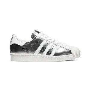 Prada x Superstar metallic silver addidas shoes